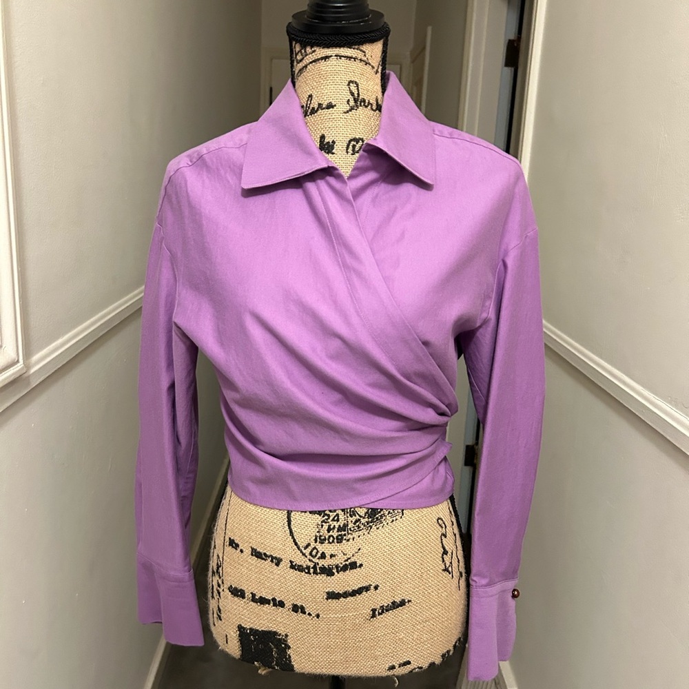 Vince Lavender Wrap Blouse - S